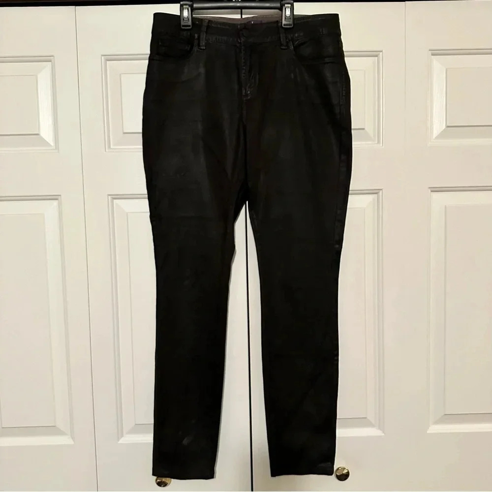 NYDJ Alina Black Coated‎ Denim Leggings